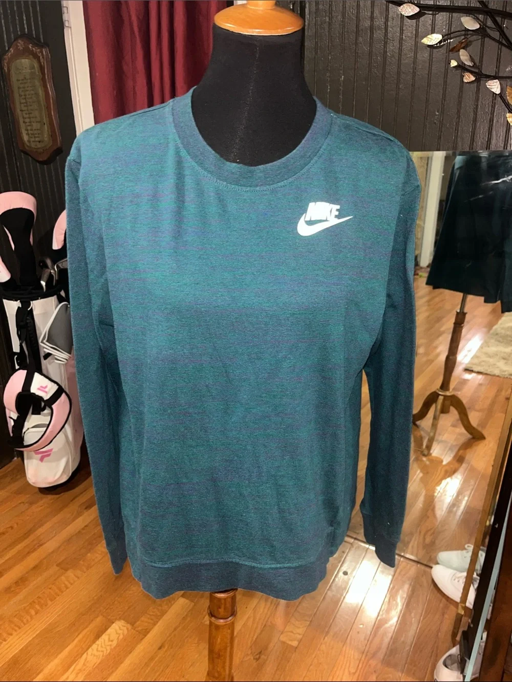 Nike Teal Crewneck Sweatshirt with White Logo
